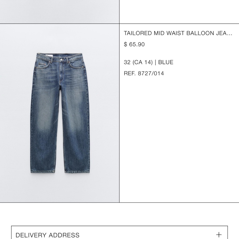 Zara balloon Jean worn once